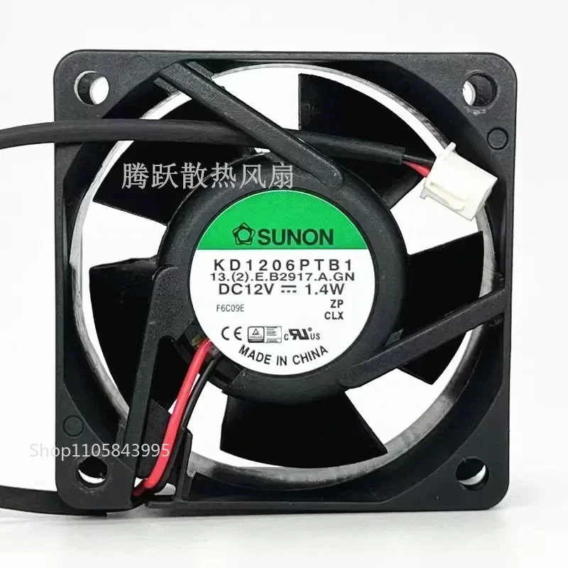 for SUNON KD1206PTB1 6cm 6025 Double Ball Bearing Cooling Fan 12V 1.4W 2 Wire Original Built-in DC Blower