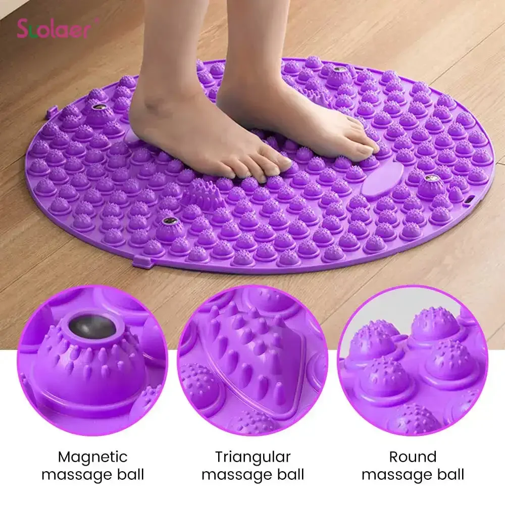 37/55cm Magnetic Finger Pressure Board Foot Massage Pad Foot Step Through Meridian Jogging Massage Pad Fitness Pedal Yoga Mat