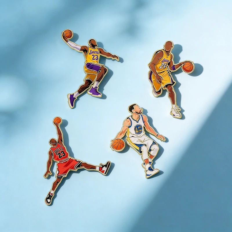 Cartoon Basketball Brooch Metal Badge Sports Peripheral Souvenir Decor for Clothes Caps Backpacks Pins Brooches