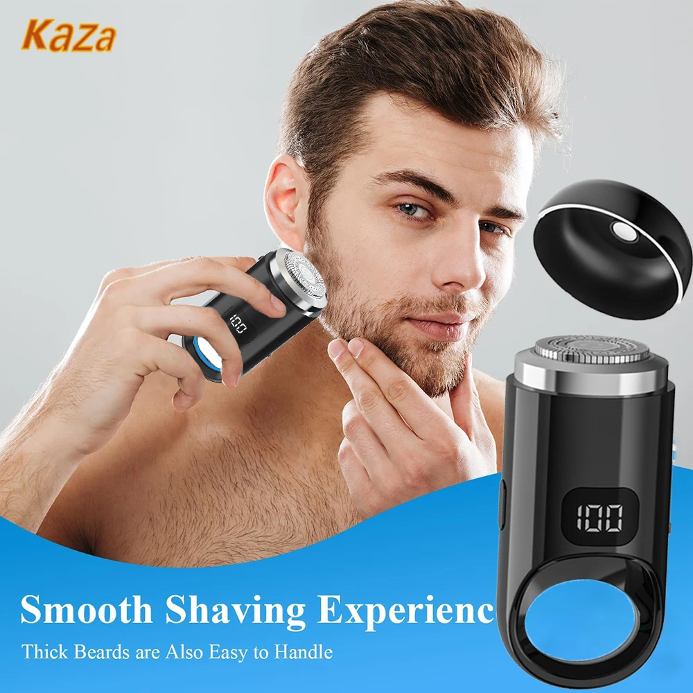 Electric Razor for Men Rechargeable Mini Shaver Wet-Dry Beard Body Hair Trimmer Portable Men's Electric Shaver Pocket Razor