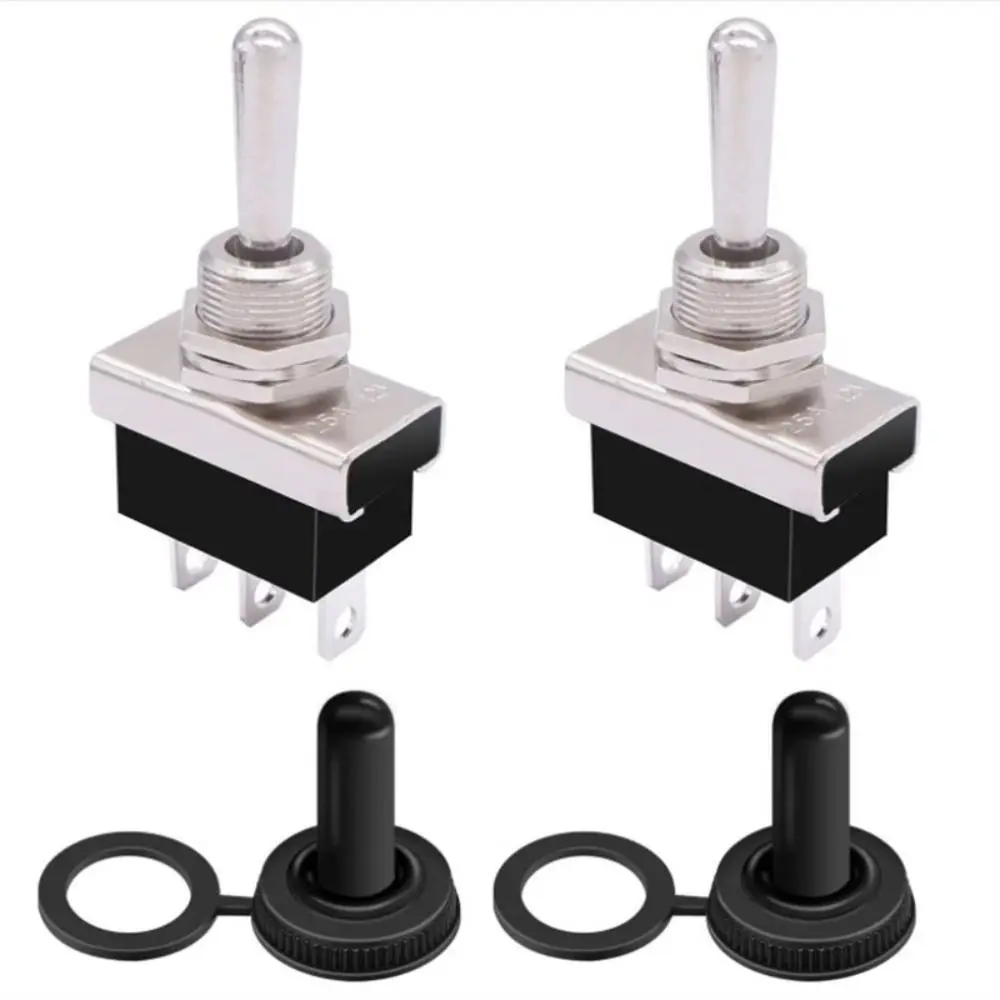 Switches Parts Toggle Switch 12 VDC 25 A 3Pin 3 Position Rocker Switch Waterproof Cap ON/Off/ON Power Button Switch