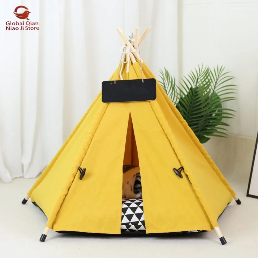Detachable and Washable Pet Tent Bed, Dog Bed & Cat Tent, Semi-enclosed Thermal Cat House, Foldable Cat Villa