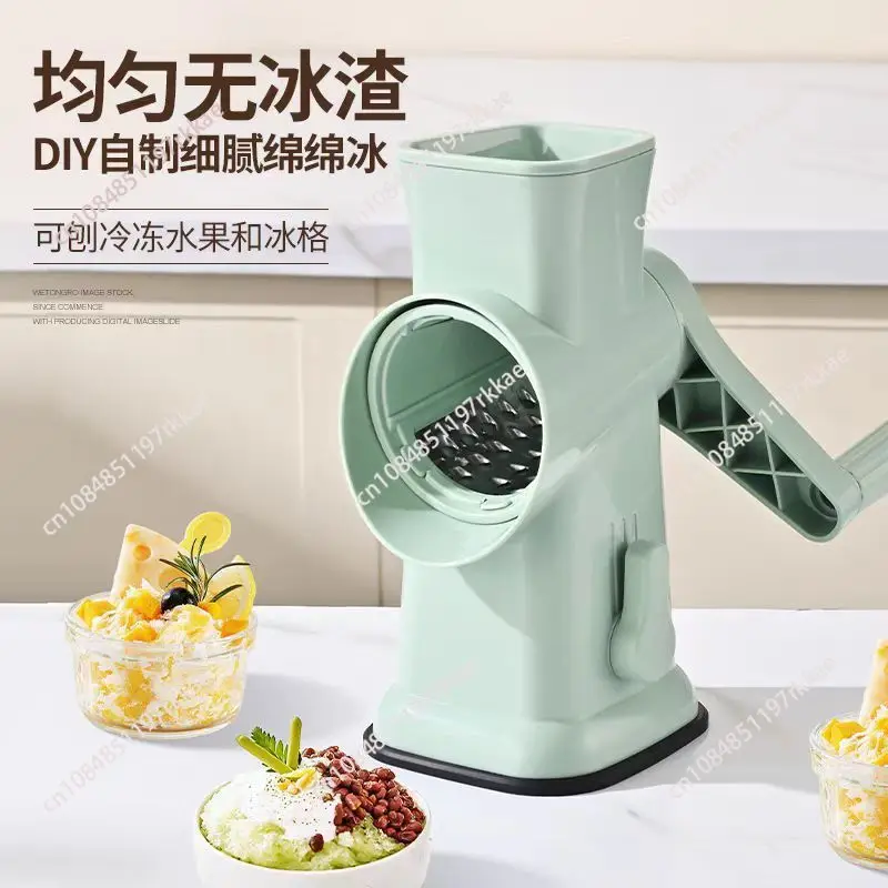 Household hand ice shaver, with ice box, small sponge smoothie maker