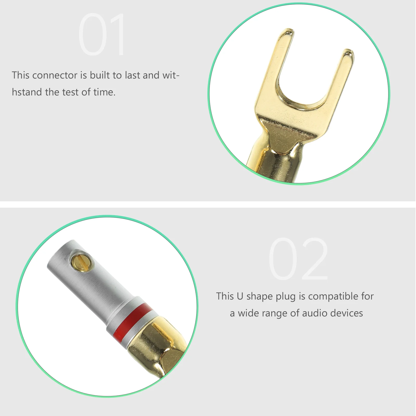 6 Pcs Speaker Cable Connector Speakers Y Fork Gilded Audio Jack DIY Aluminum Alloy Plug Adapter Banana Terminal images - 6