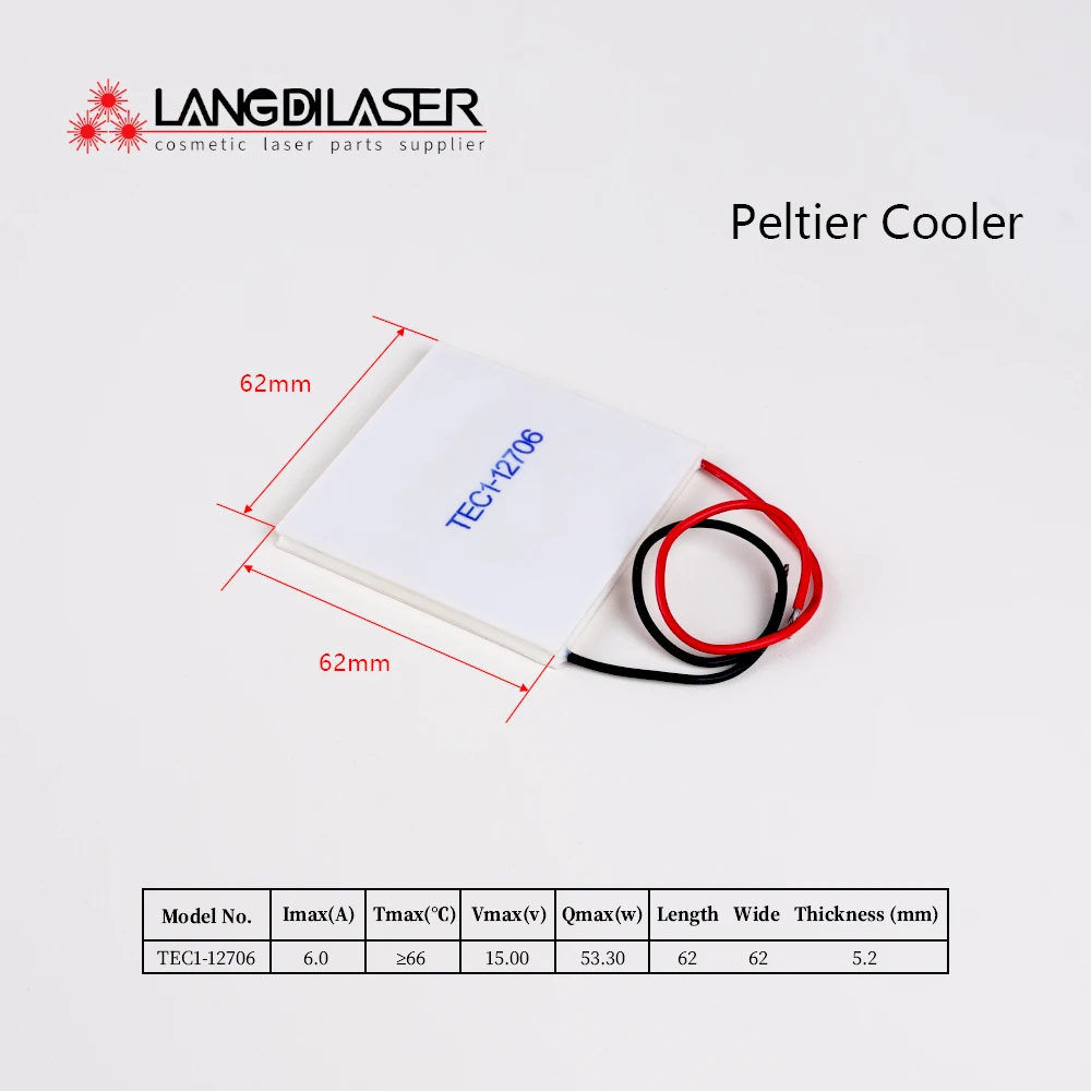 Peltier Cooling Plate TEC1-12706 / Size 62*62*5.2mm
