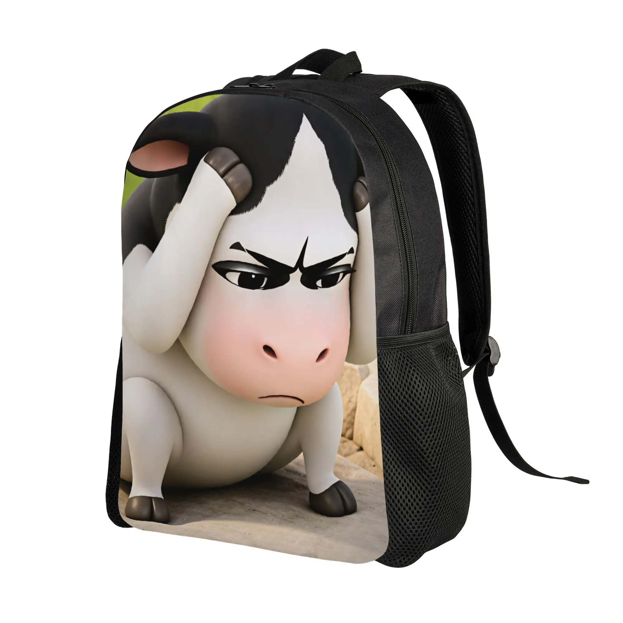 Funny Grassland Cattle Meme  Backpack  Women Polyester Cycling Backpacks Soft Novelty High School Bags Rucksack