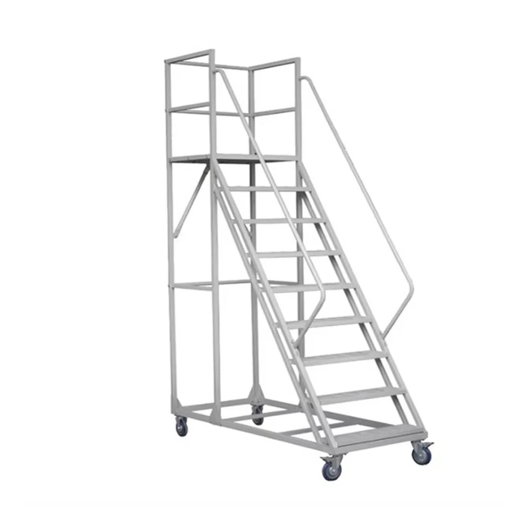 السوبر ماركت والمستودعات معدات البضائع والتخزين الصلب المنقولة تسلق سلم عربة