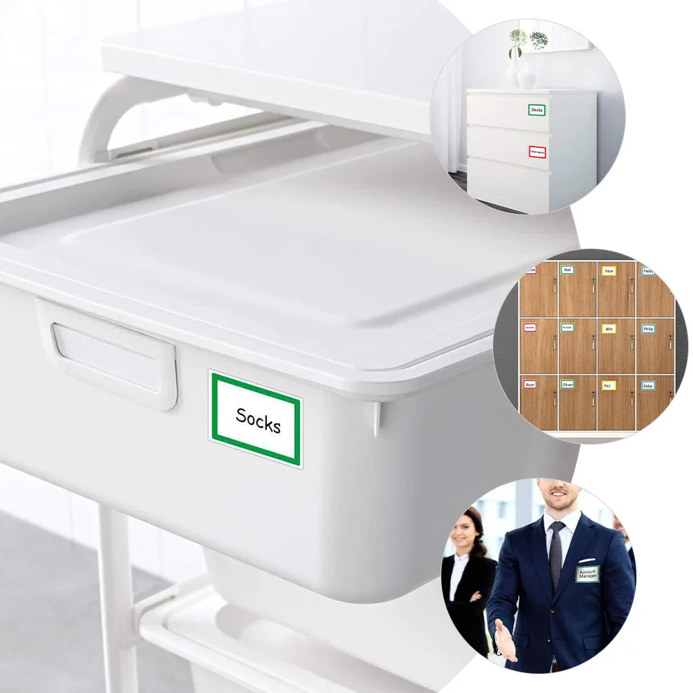 1 롤 이름표 스티커 교실용 쓰기 가능한 접착 라벨 가정 조직 분류 컬러 이름표 데칼