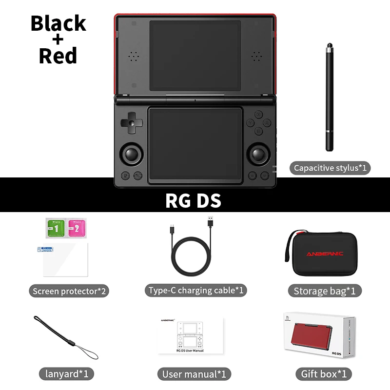 Anbernic RG DS携帯ゲーム機 4インチIPSデュアルスクリーンAndroid