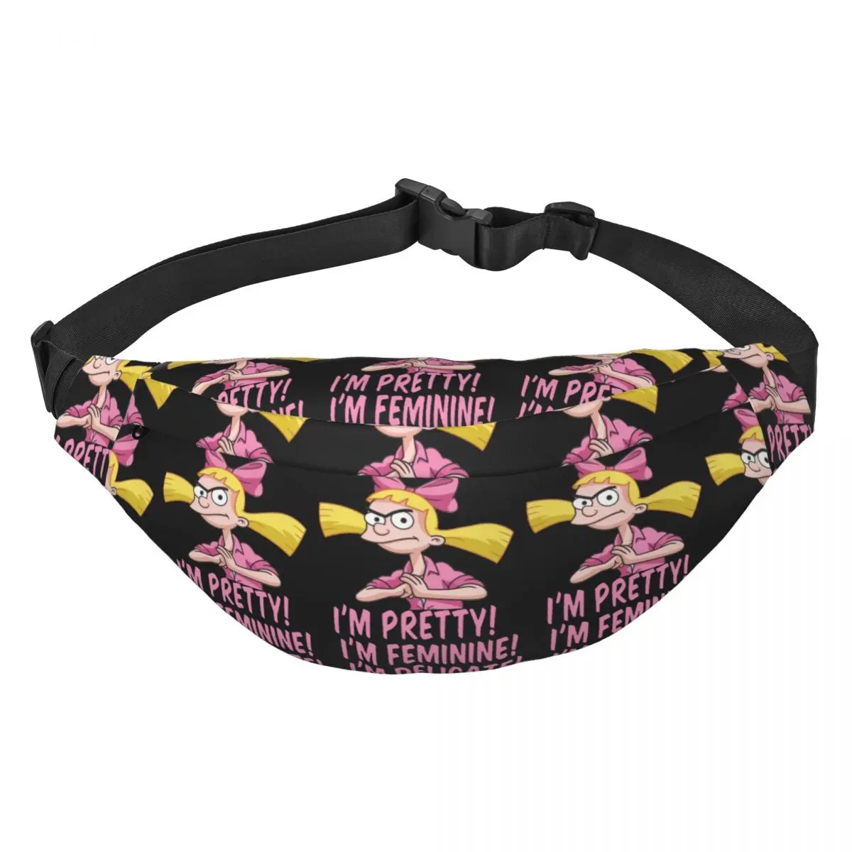 Helga Pataki Cartoon Animated Movies Fanny Pack Men Women Fashion Hey Arnold Sling Crossbody Waist Bag Cycling Phone Money Pouch