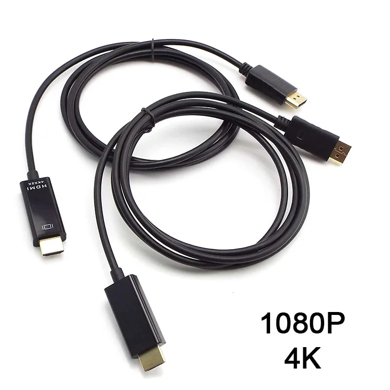 

1.8m DP to HDMI-compatible Cable 4K 30Hz DisplayPort to HD Adapter Display Port Video Audio for PC HDTV Projector Laptop R1