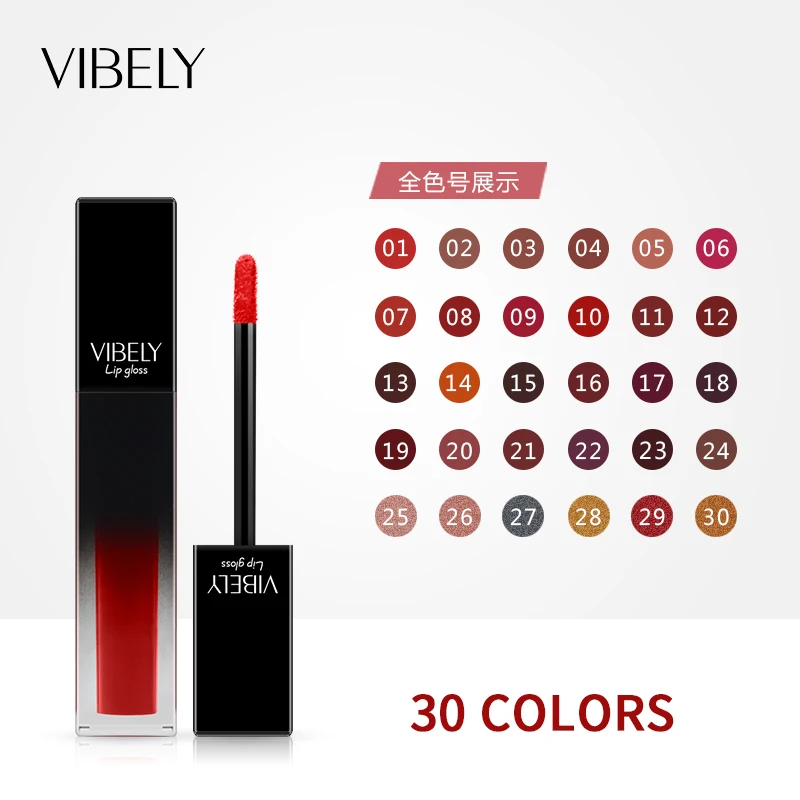 Matte Lipgloss Waterproof 30 Color Sexy Liquid Lipstick Long Lasting 24 Hours Lip Gloss Glaze Cosmetic Female Beauty Lip Makeup