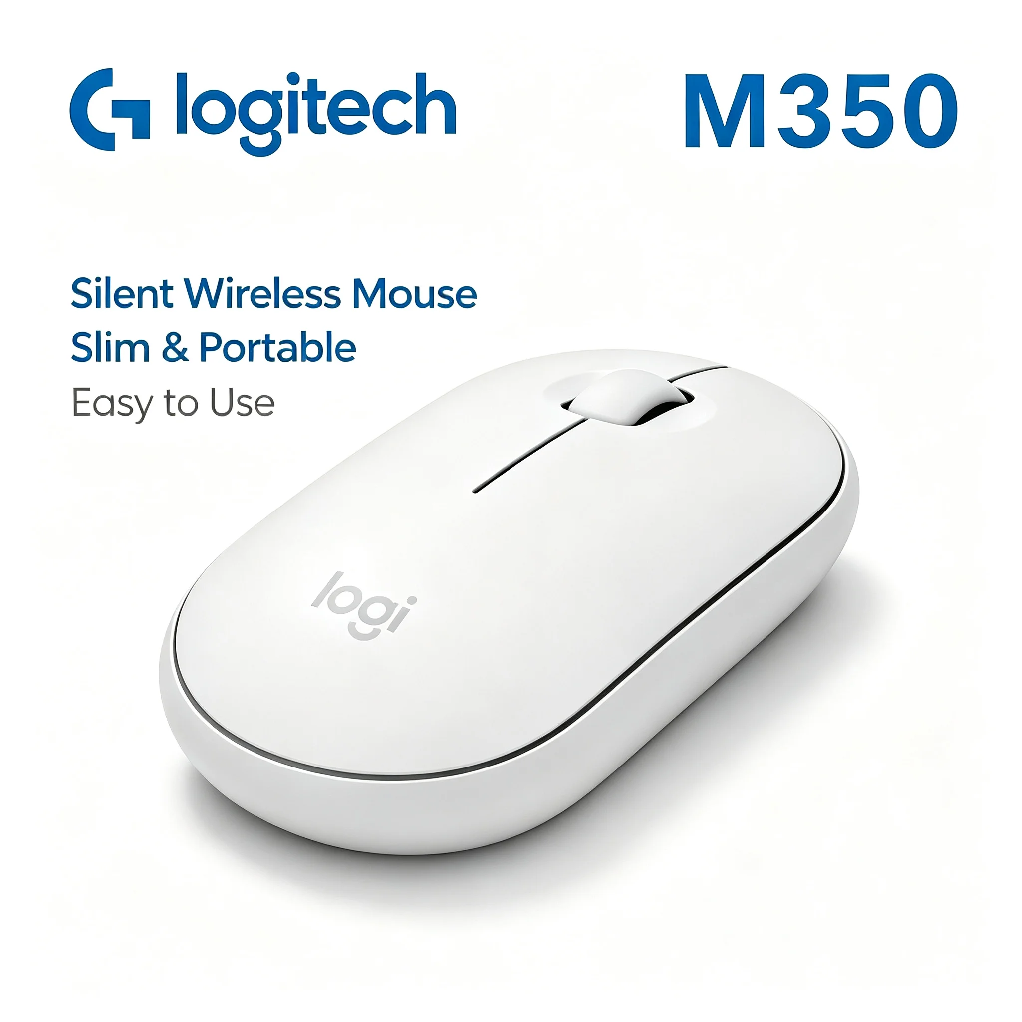 Logitech M350 Wireless Silent Mouse 2.4G Portable Ergonomic Mice for Laptop PC Desktop