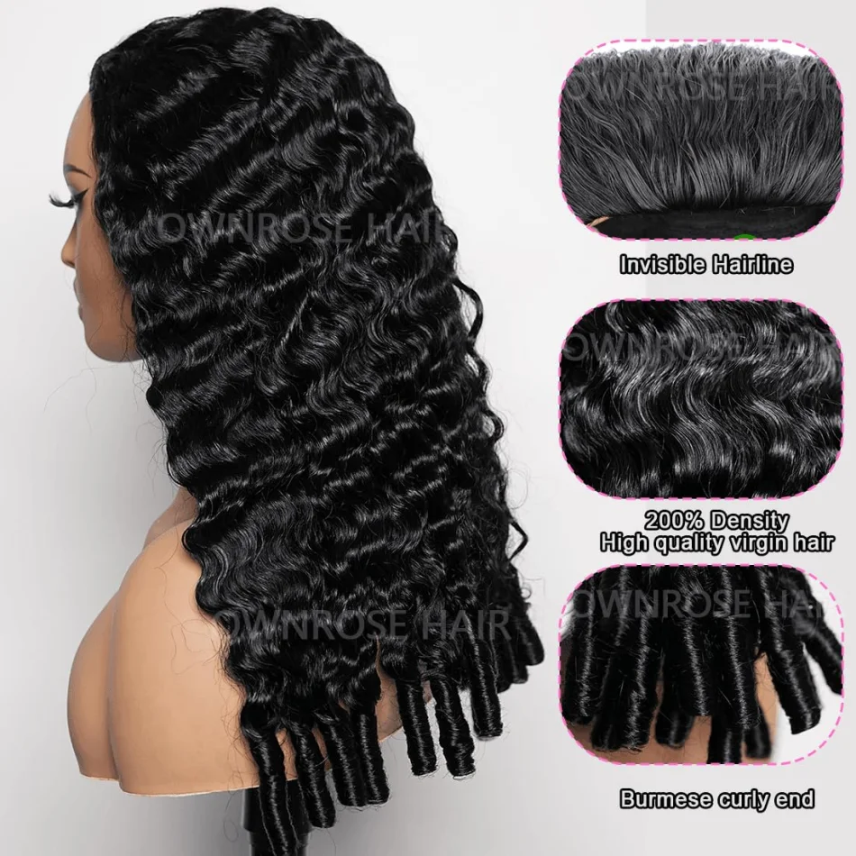 30 40 بوصة البورمية مجعد الباروكات الشعر البشري 13X6 Hd الدانتيل الباروكة الأمامية للنساء موجة المياه الدانتيل شعر مستعار أمامي 250 كثافة الشعر البرازيلي #3