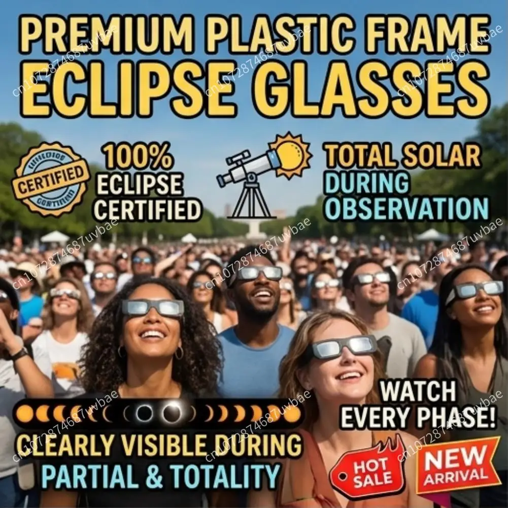 1-10PCS Solar Eclipse Glasses Safe Shades ISO Certified Safety Sun Viewing Paper Glasses AAS Approved 2024 Eclipse Glasses