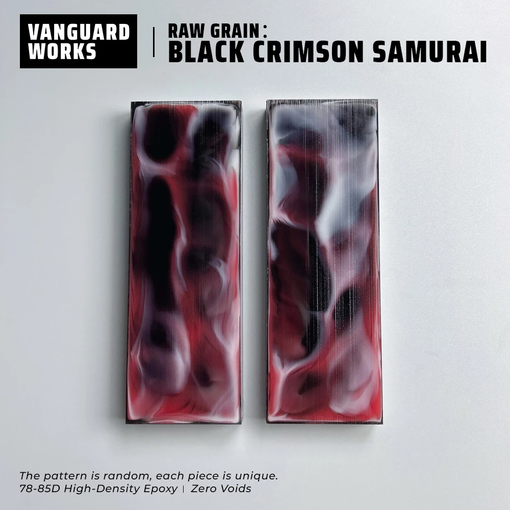 120x40x8mm 1 piece Epoxy Resin Knife Handle Material DIY Patch Decor Tool handle composite material BLACK CRIMSON SAMURAI