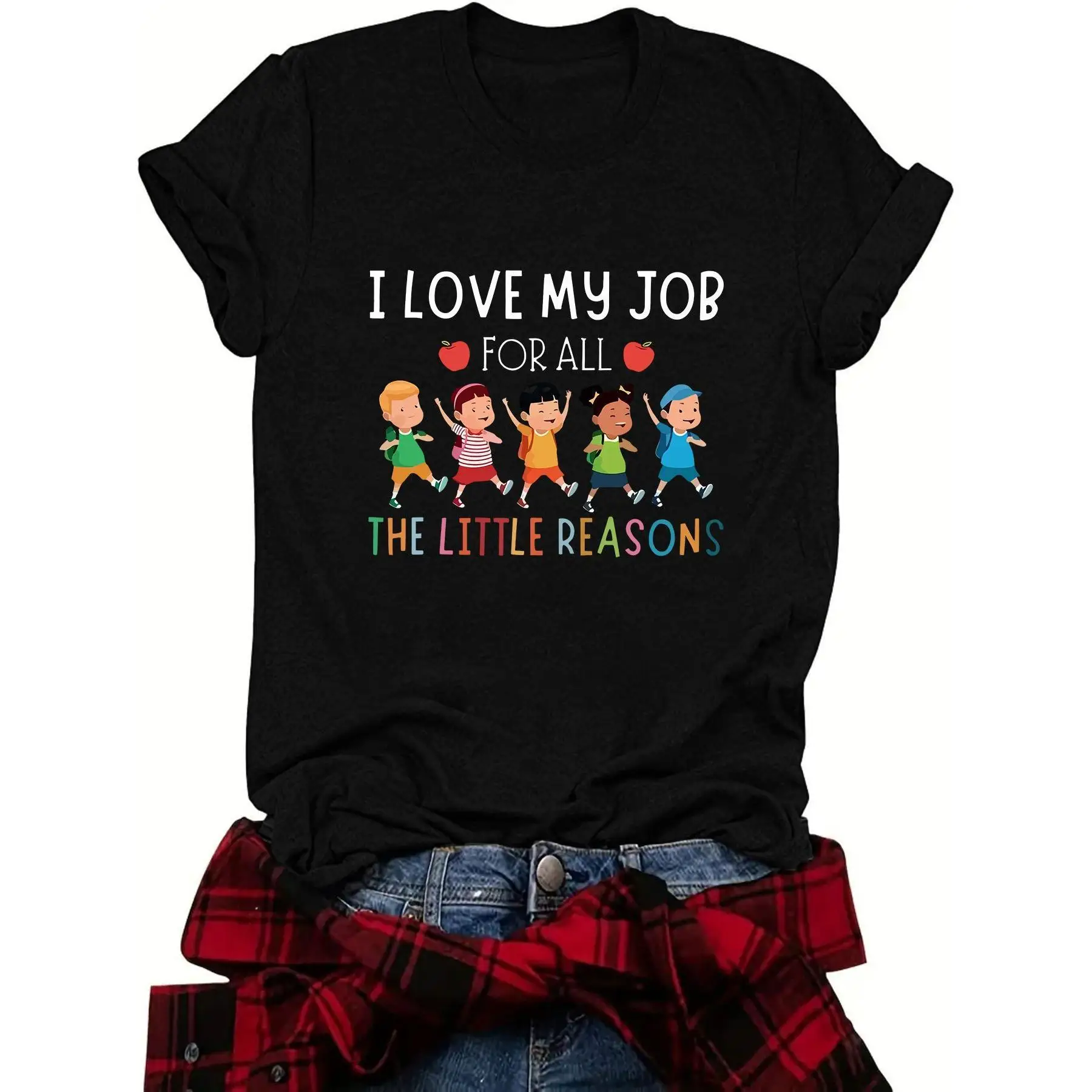 

I Love My Job For All The Little Reasons Teacher T-shirt Cute School T-shirt for Women Men Teacher Appreciation Gift