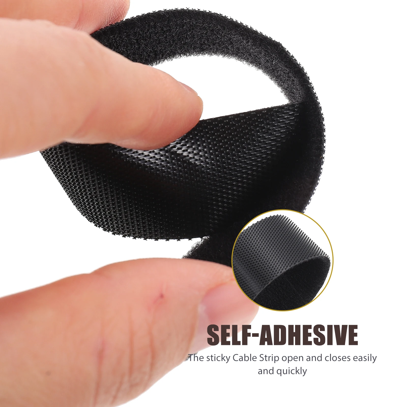 

Home Office Cable Organizer Straps Reusable Sticky Wire Strips Cord Management Ties Self-Adhesive Cable Fasteners For