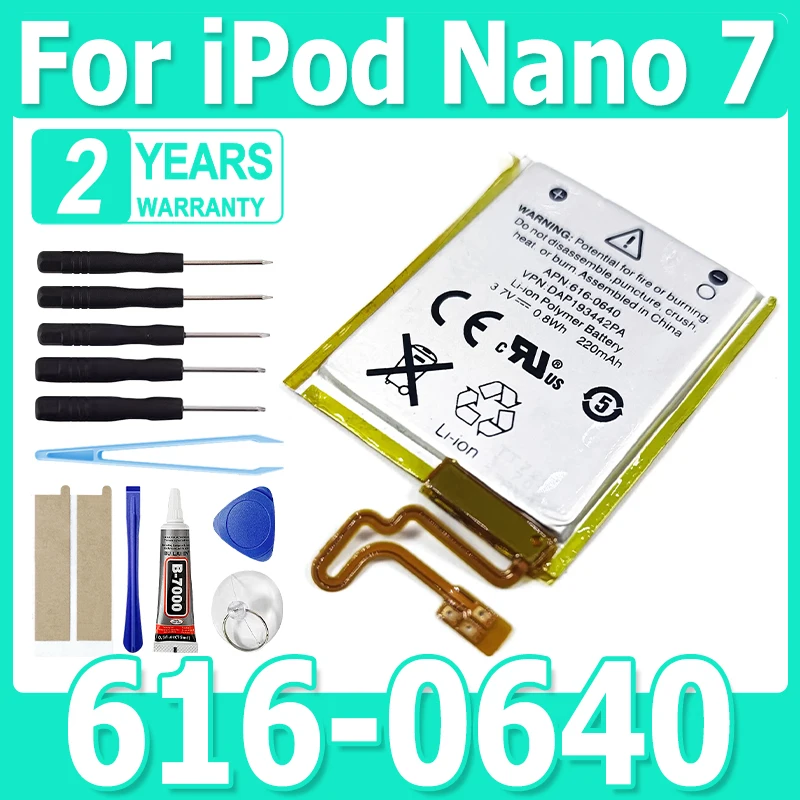616-0639 616-0640 Nueva batería de repuesto para iPod Nano 7, baterías de 7.ª generación A1446 MP3 MP4, batería MB903LL/A + herramientas