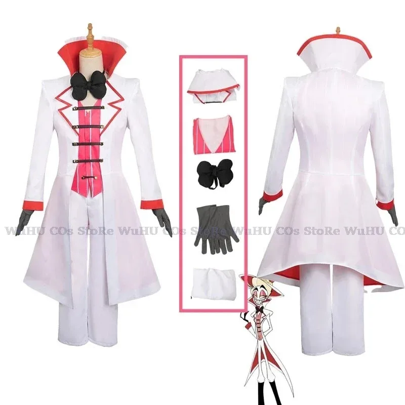 هاسبين كوس فندق تأثيري حلي لوسيفر شعر مستعار الكبار موحدة الدعامة السراويل ملابس الرجال هالوين كرنفال البدلة Hatr ، 7;k'2.s ؛ 9 ، #2