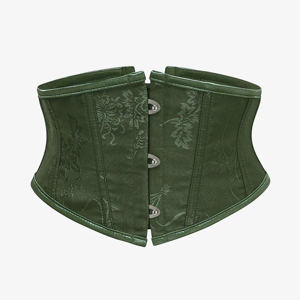 Wine Red Dobby Gothic Underbust Corset Boned Waist Trainer Vintage Sexy Body Shaper Slimming Women's Underwear Steampunk Clothes