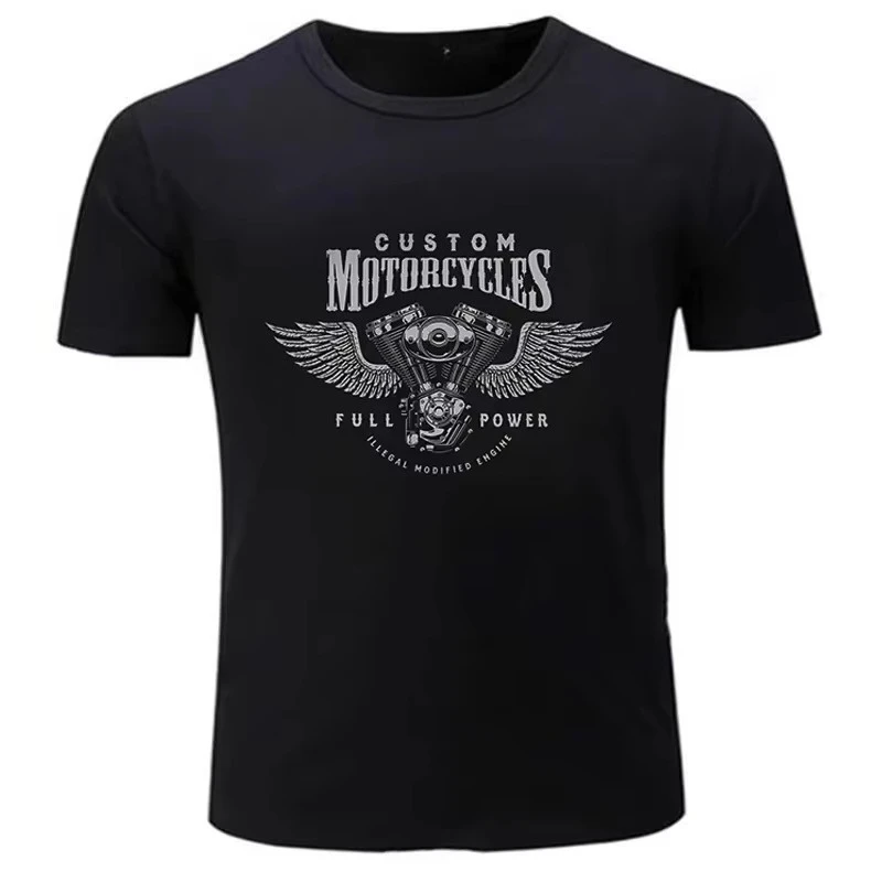 2026 Men T Shirt Motorcycles Engine Chopper Biker Bobber Motard Harleys Tees Graphic Oversize Davidson Streetwear Casual Unisex