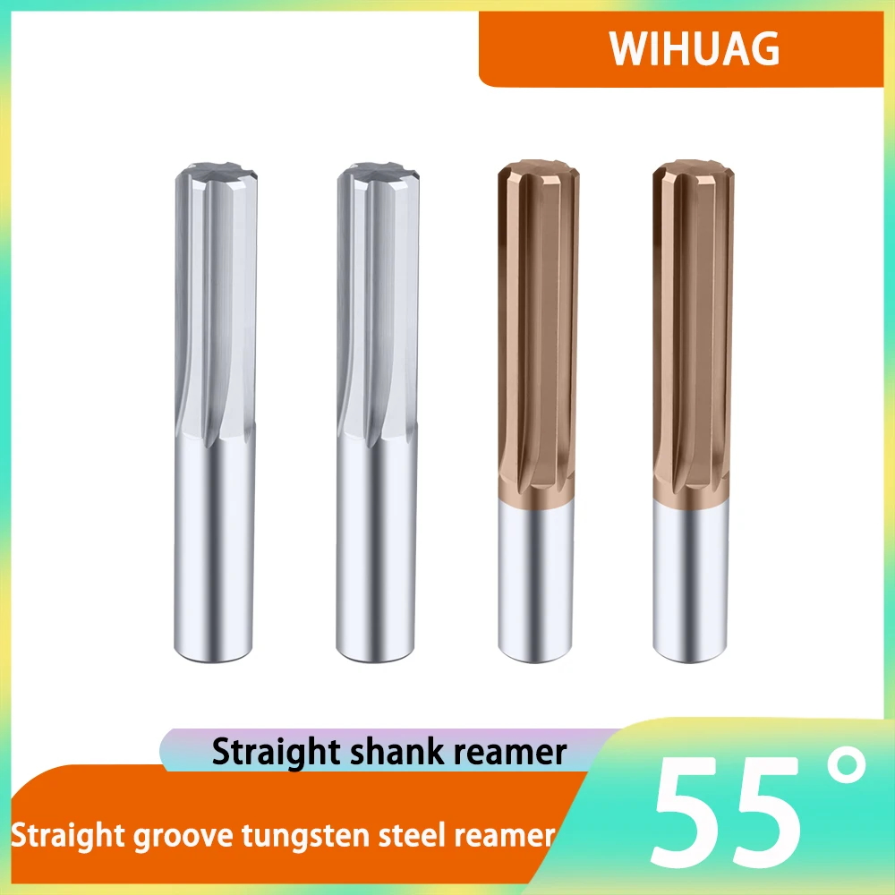 Tungsten steel reamer, straight slot reamer, H7 reamer, straight shank reamer for solid carbide machine, 1-12mm-20mm.