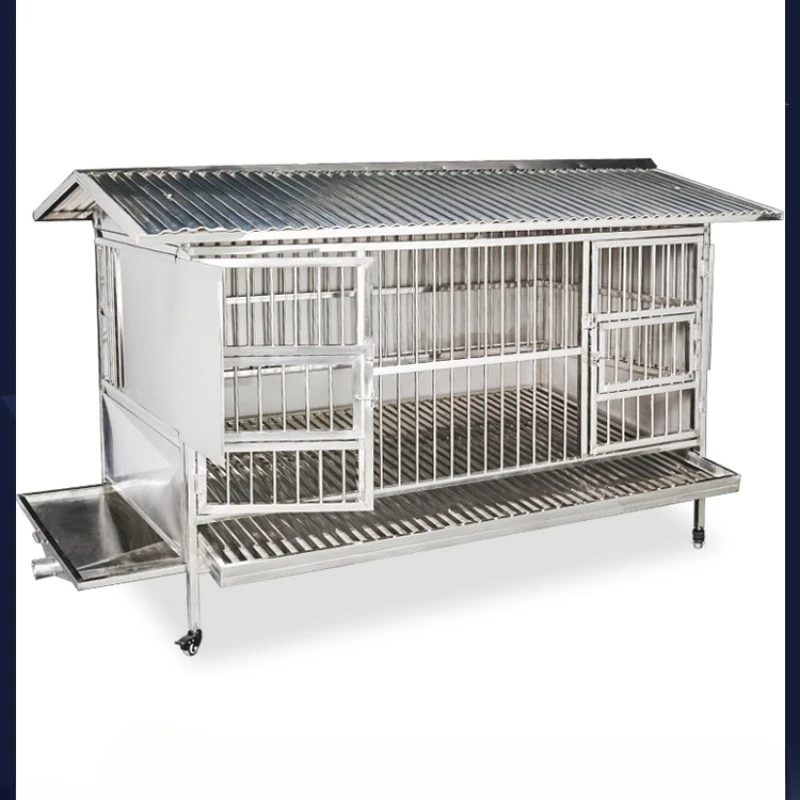 Stainless steel chicken cage outdoor large anti weasel breeding automatic egg collecting chicken house dedicated to rain