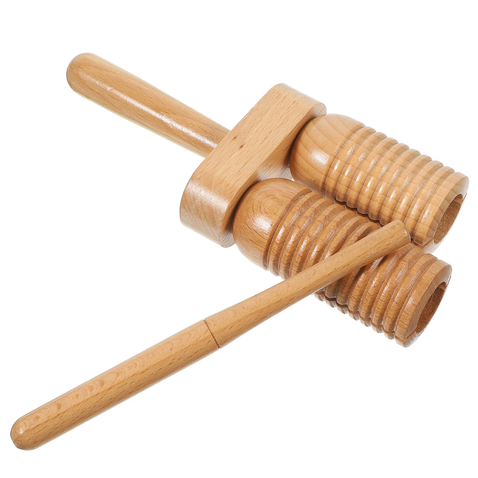 

High Low Hammers Wooden Block Percussion Instrument Small Threaded Design Excellent Workmanship Sturdy Structure Kids