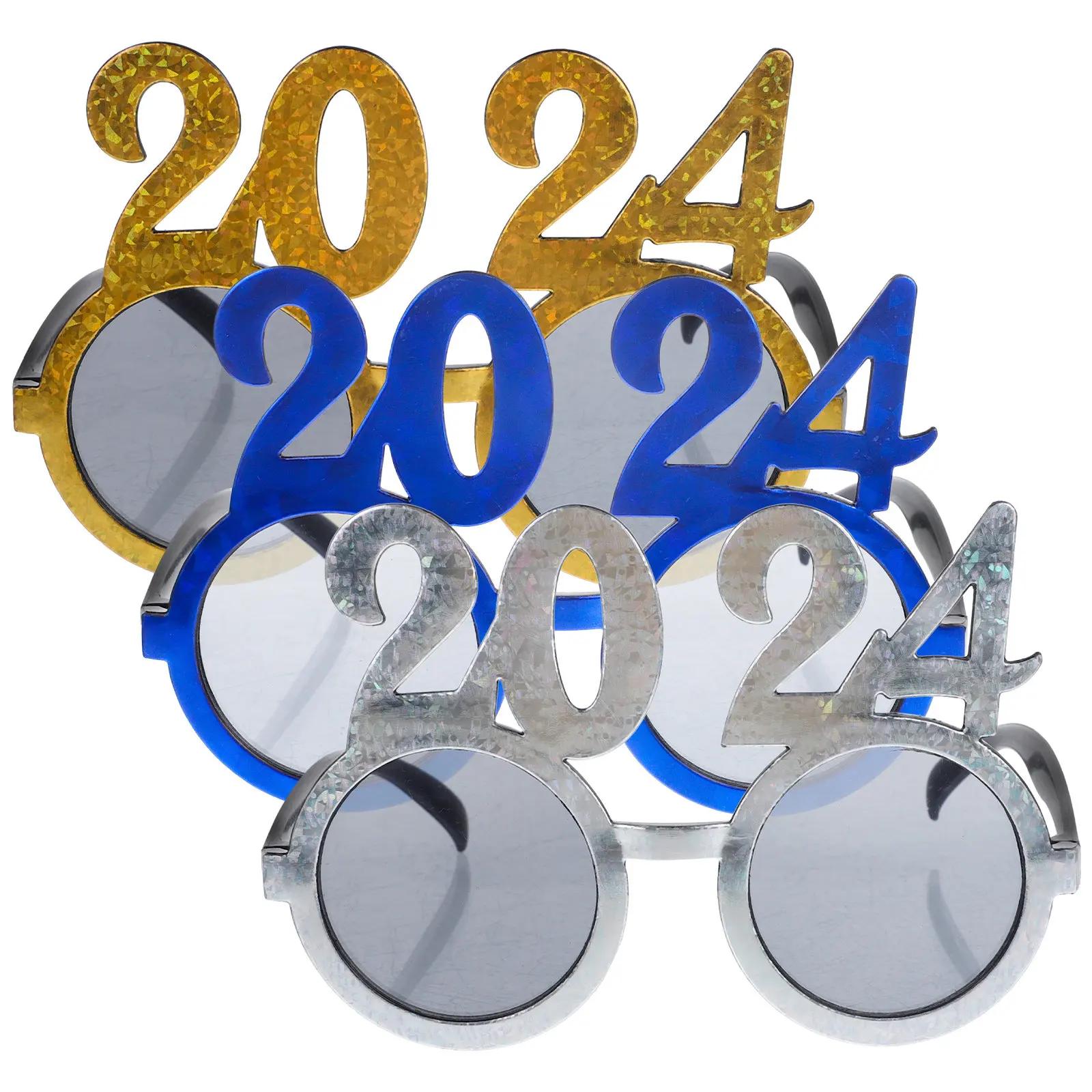 

3Pcs Eyeglasses Funny Number Glasses Plastic Performance Prop Graduation New Year Supplies New Year Party Glasses