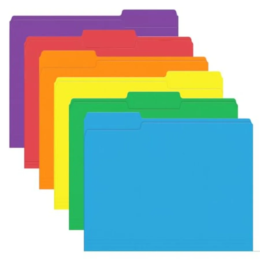 

File Folder, 120 Pack Colo File Folder, 1/3 Cut Tab, Letter Size, Colors Filing Folder for Office School Business