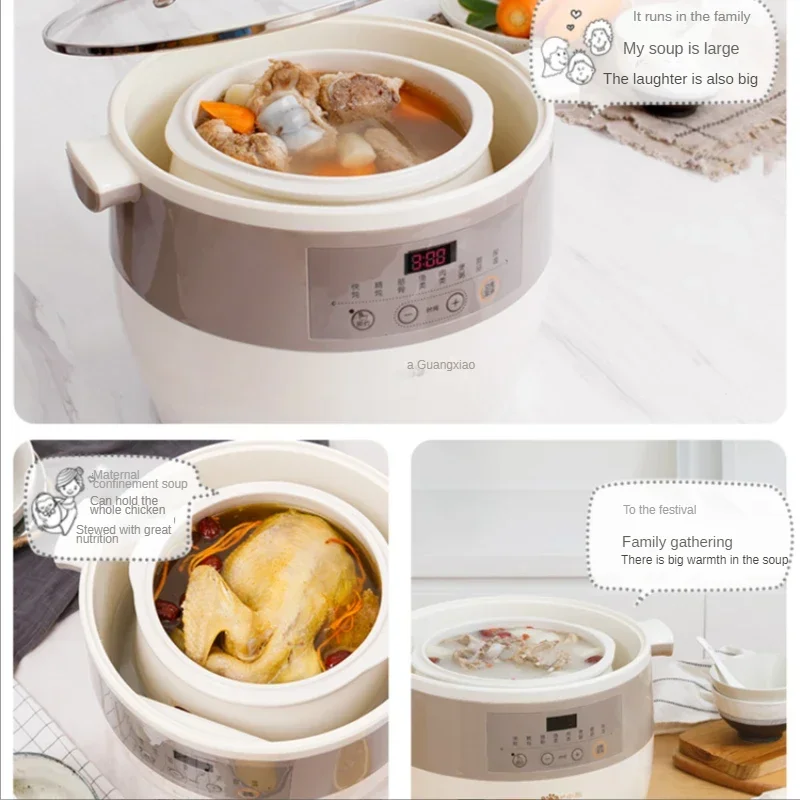 Elektrische Eintopf Topf Suppe Brei Keramik Multi-funktion Wasserdicht Slow Cooker Automatische Küchengeräte Küche Intelligente