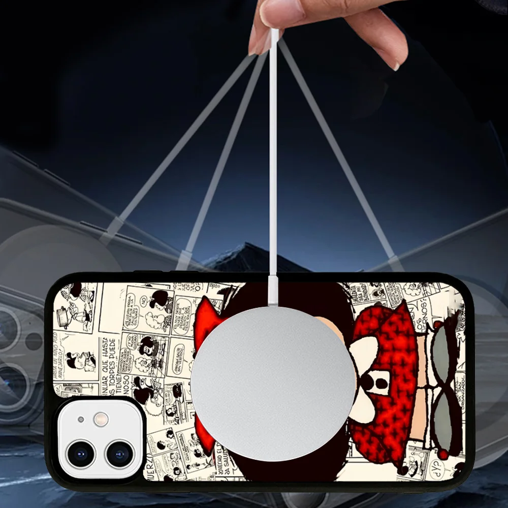 Anime M-Mafalda Phone Case Magnetic Case For iPhone 16 14 13 12 11 15 Pro Max Plus For Magsafe Wireless Charge Cover