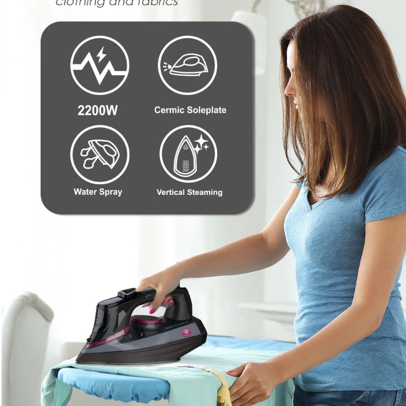 

Multi-Level Corded Steam Iron, Compact Convenient Handheld Iron, Portable Ironing Device, Adjustable Visible Steam Iron