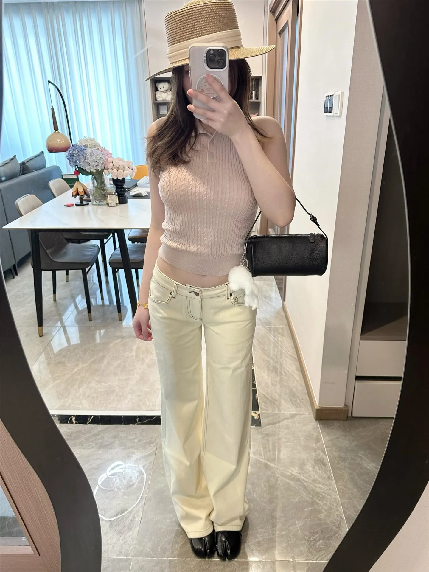 

Американские винтажные джинсы с низкой талией и прямыми штанинами, женские свободные утягивающие брюки с широкими штанинами и удлиненной строчкой, весенняя коллекция