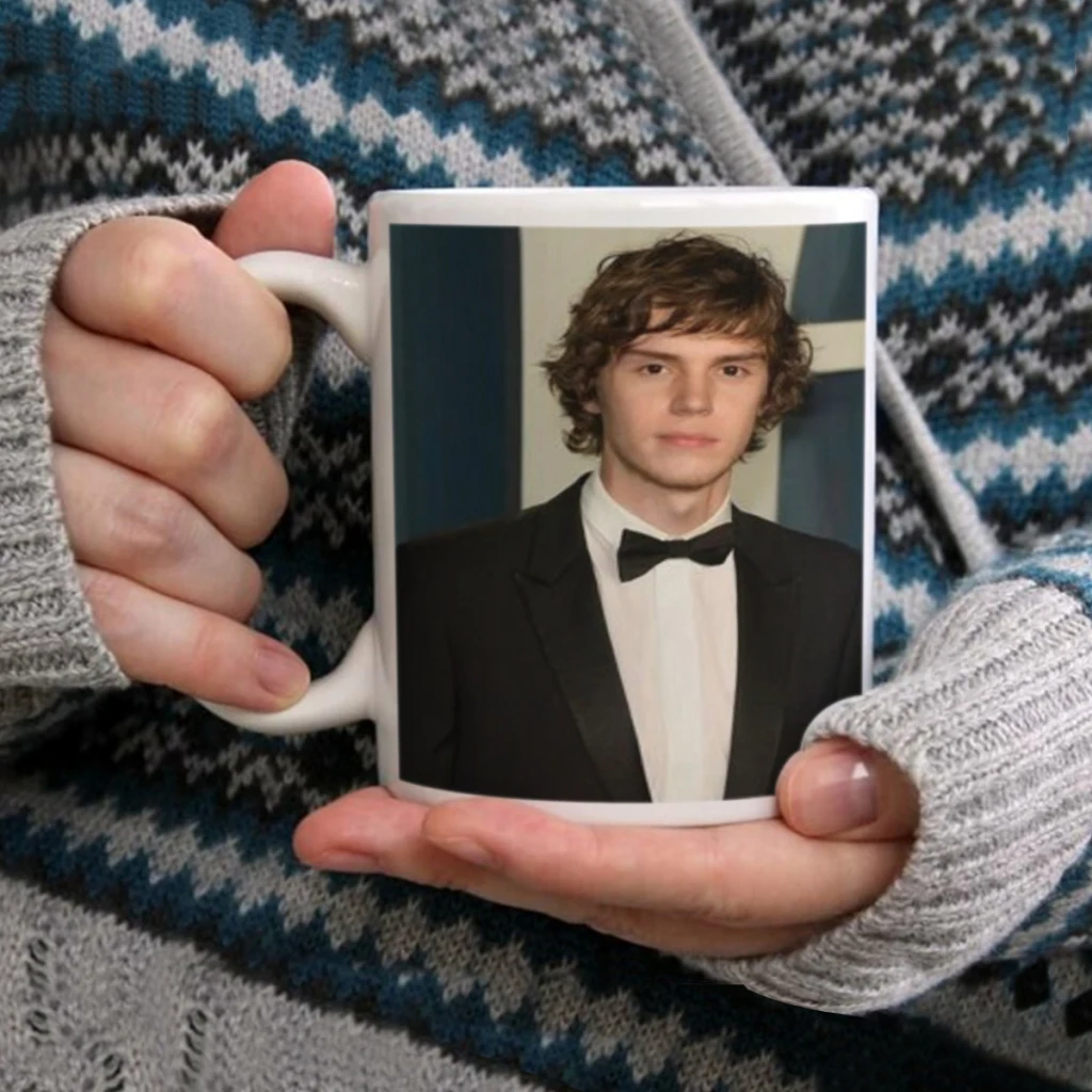 Evan Peters Actor Coffee Mug 11oz Fun Ceramic Coffee Tea Cocoa Cup Handle Tea Drink Cup