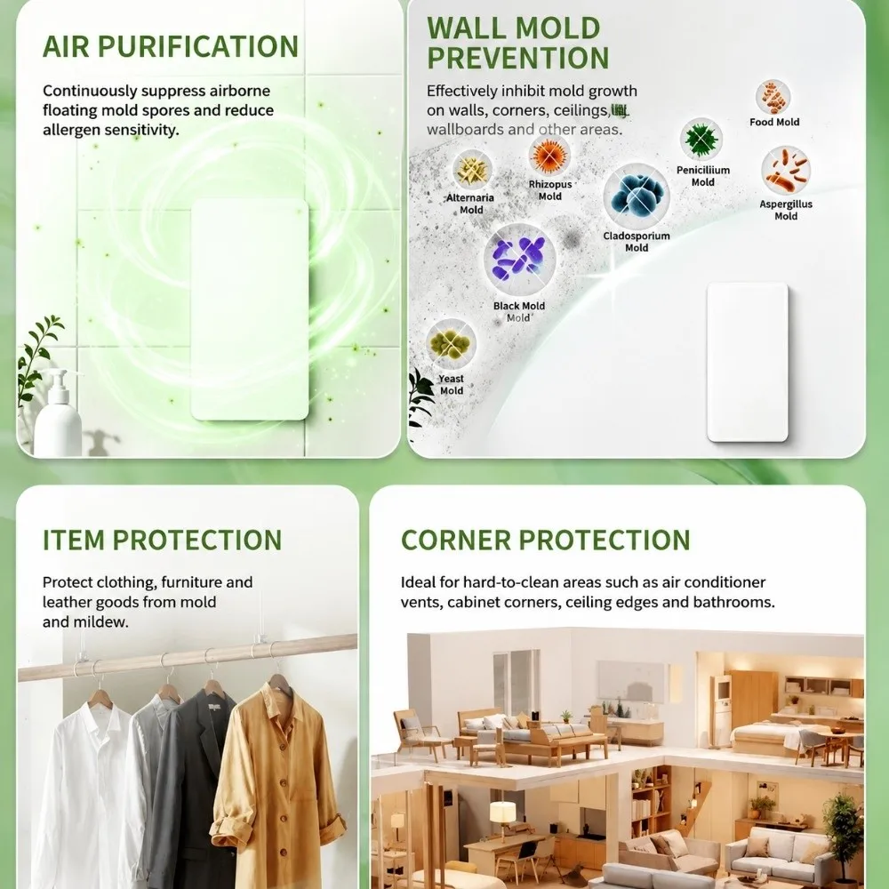 Green Patch Mold Purification Patch Long Lasting Scent Odor Removing Deodorizer Sticker Peel and Stick Air Freshening Patch