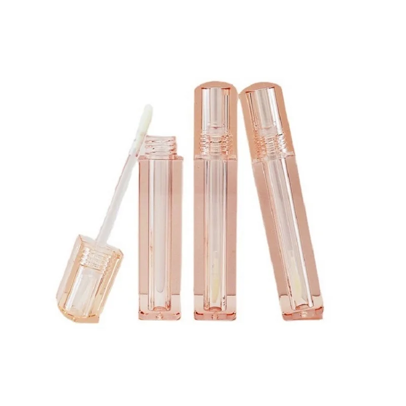 

25pcs 50Pcs 5ML Lip Gloss Tube Empty Plastic Clear Pink Square Lipglaze Refillable Bottle Cosmetic Lipgloss Tubes Container