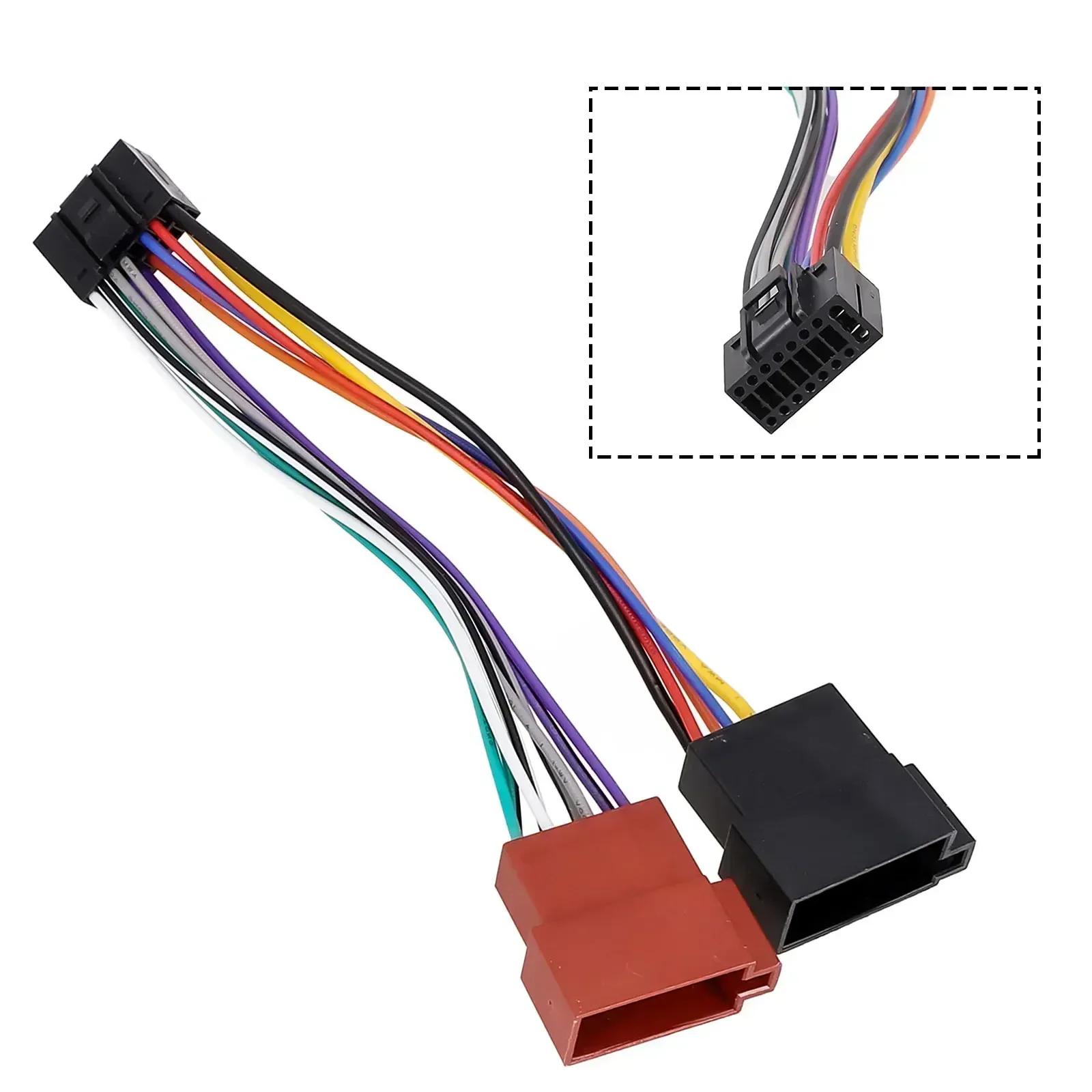 Connector ISO Standard Harness For Audio Adaptor Accessories For Kenwood Parts Radio Stereo 16 Pin 160x40x25 Mm