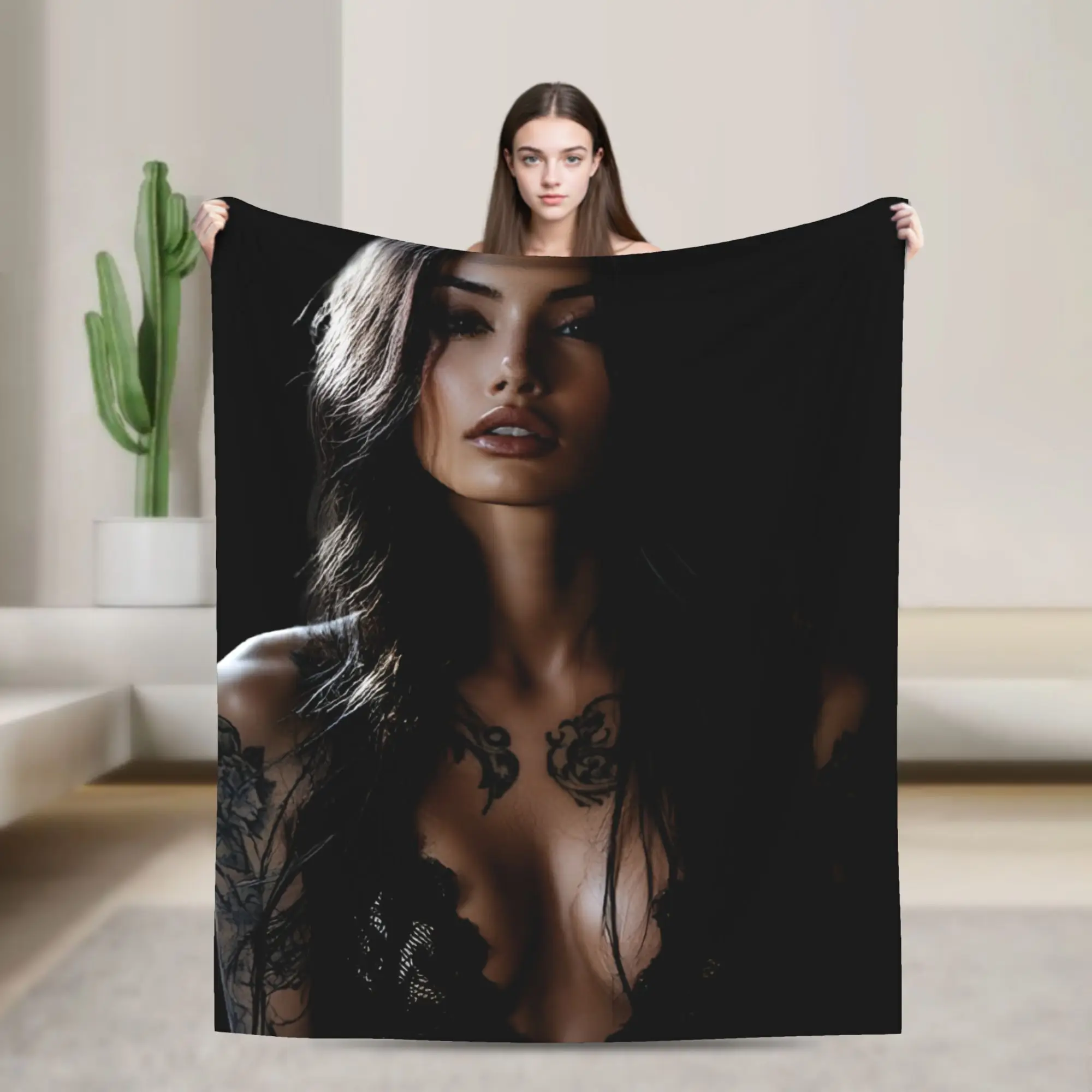Megan Fox Blanket Flannel  Lightweight Throw Blankets for Bedding Couch Bed Rug