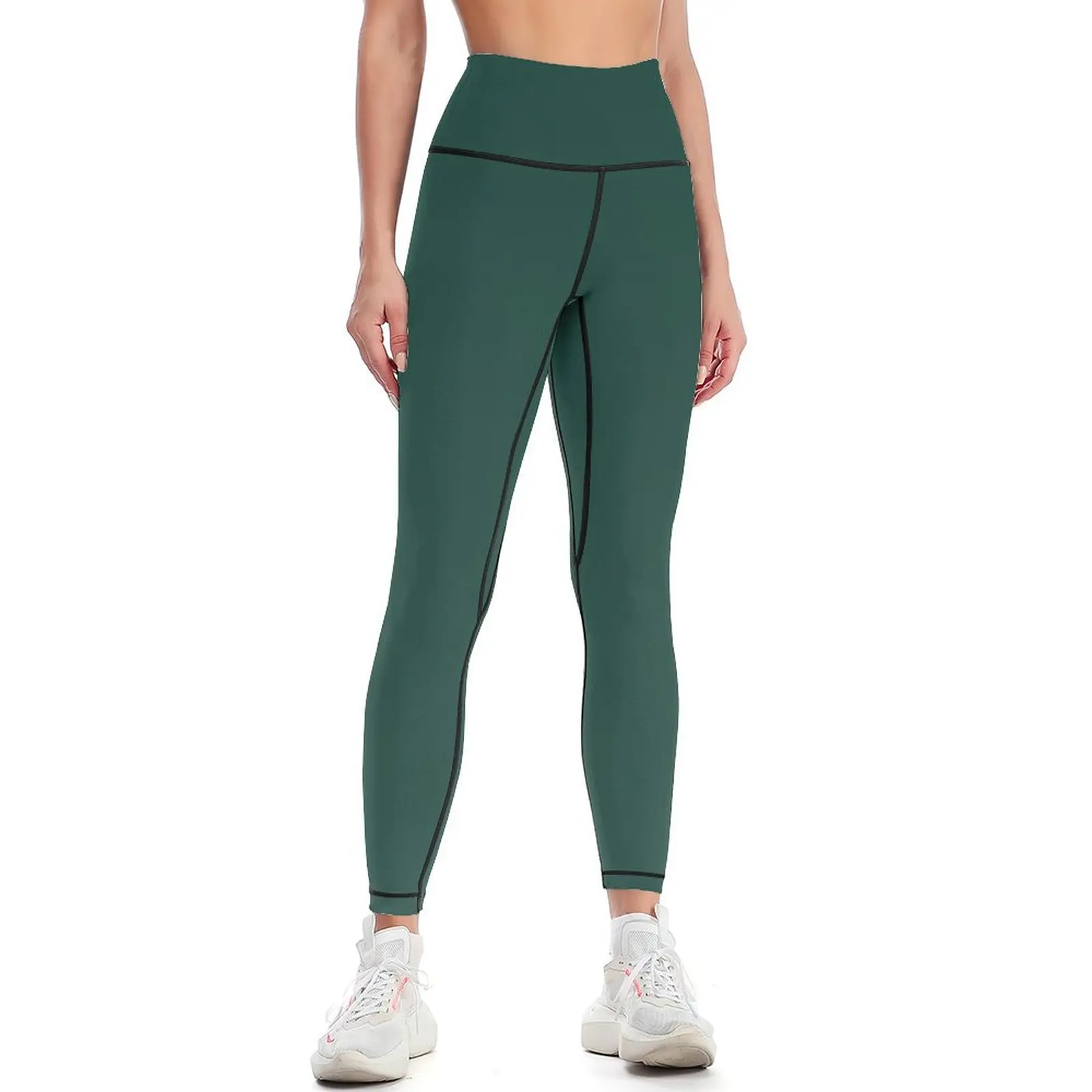 Green White Leggings Women's high waist Women's tights Womens Leggings