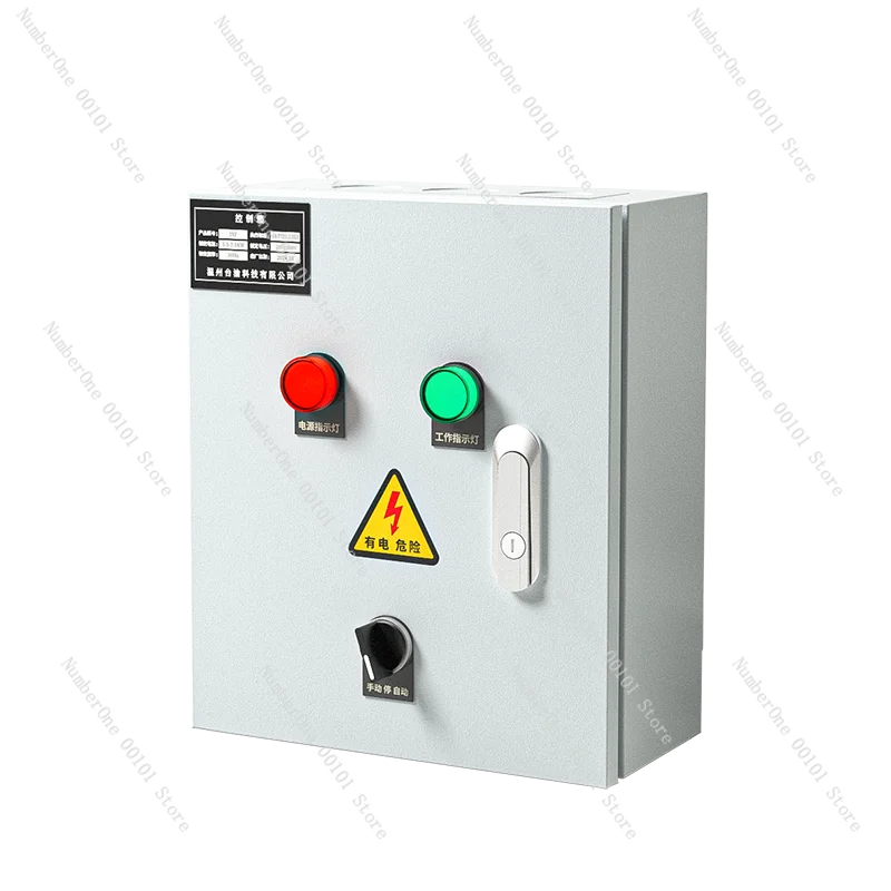 Float pump control box Three-phase water tower Water level control cabinet Single drainage Float switch controller Complete box