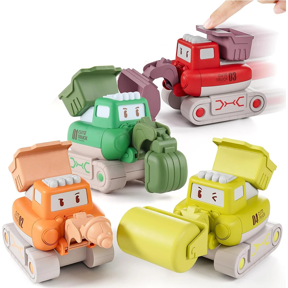 

Toy Truck Baby Toy Cars for Toddlers 1-3,Press and Go Construction Trucks Push and Go Toy Cars,Baby Toys for child