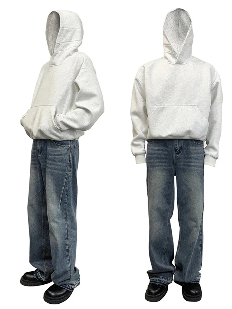 

Мужская толстовка-худи оверсайз с цветочным принтом, плотная, осенне-зимняя, в американском стиле, с капюшоном, Cleanfit