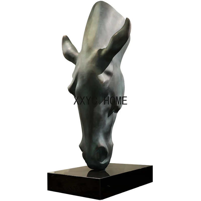 

Sales Office Landing Fortune Horse Head Art Sculpture Big Decorations Soft Furnishings Resin Crafts