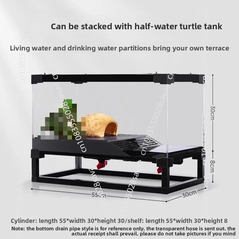 

Turtle Tank with Basking Platform, Moisture-retaining Semi-aquatic Turtle Tank, Low Water Level Breeding Box