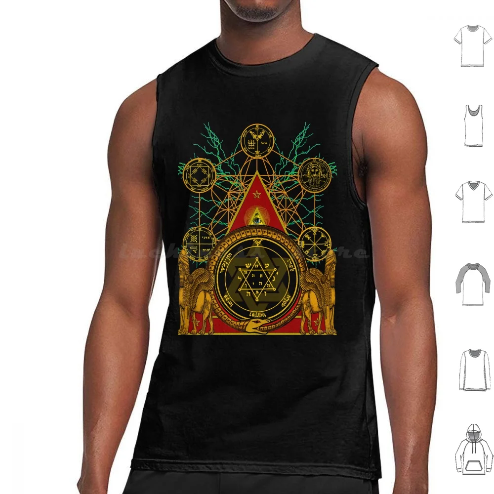 Solomons Magic T-Shirt Tank Tops Print Cotton All Seeing Eye Magic Pendant Judaism Solomons Tomb Magic Magic Seals Of