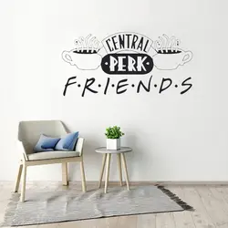 Central Perk Friends Logo Wall Decal TV Show Door Wall Stickers for Bedroom Living Room Home Decor Vinyl Sticker Mural Ph689