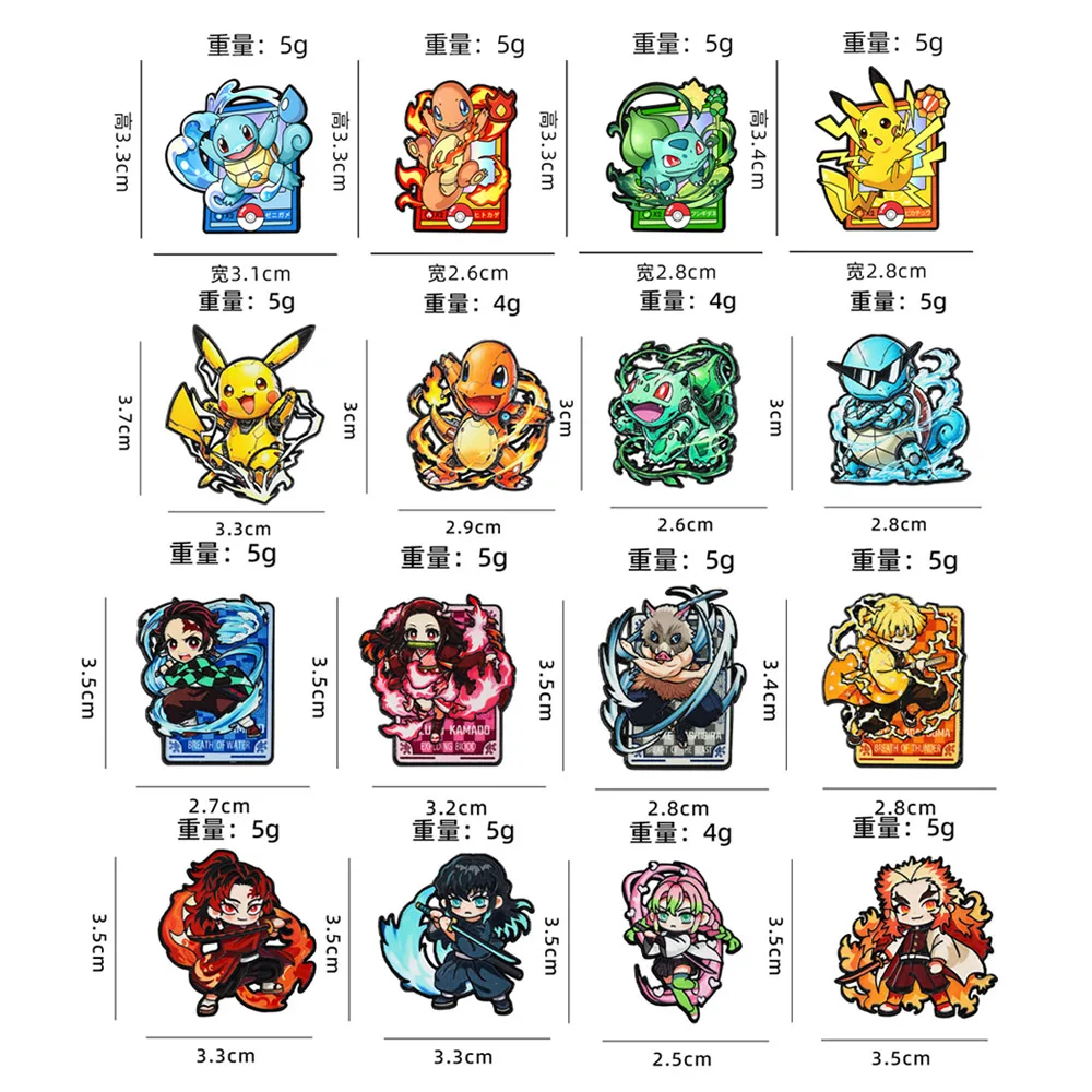 8Pcs Anime Pokemon & Demon Slayer Enamel Pins Cartoon Girl Lapel Brooch Cute Character Collectible Badge Backpack Jewelry Gift view 6