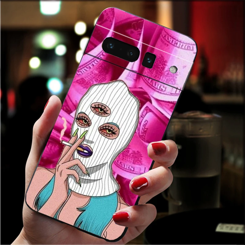 

Phone Case For Google Pixel 10 9 Pro XL 9A 8 7 6 Pro Pixel 8A 7A 6A Pixel 8 7 6 5 Aesthetic Devil Woman Bad girl smoke eyes